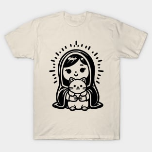 Mother Mary with Cat T-Shirt